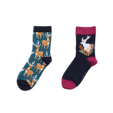 Collants pour enfants en coton 100% biologique - design rose avec motifs chevaux